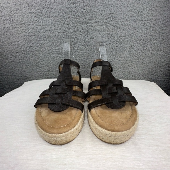 Fat Face Shoes Cage Adira Espadrille Brown US 8 Womens Strappy Mini Wedge Sandal - Picture 11 of 11